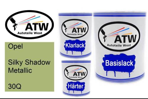 Opel, Silky Shadow Metallic, 30Q: 1L Lackdose + 1L Klarlack + 500ml Härter - Set, von ATW Autoteile West.